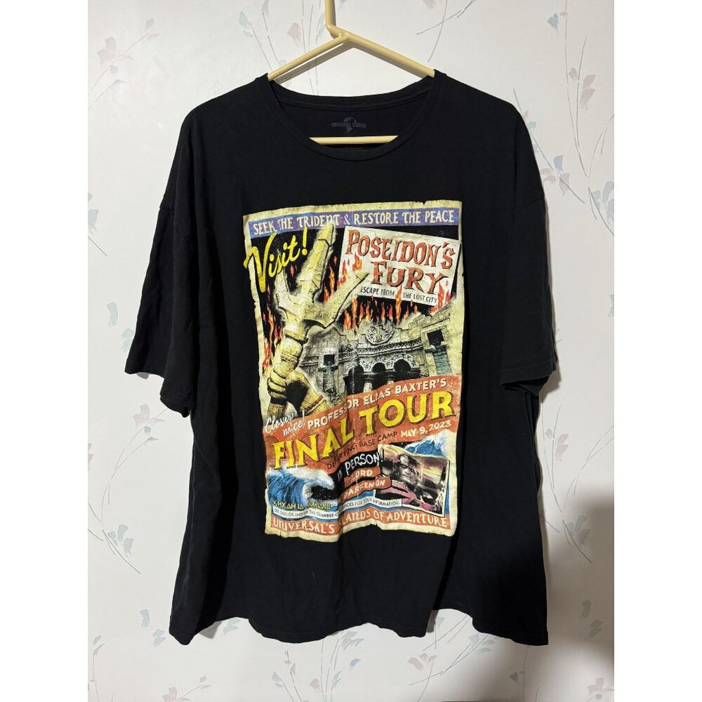 Universal Studios Poseidons Fury Final Tour T-Shirt Black 3XL 100% Cotton May 9